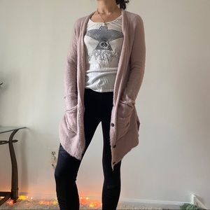 American Eagle Soft, Fuzzy Cardigan with Buttons